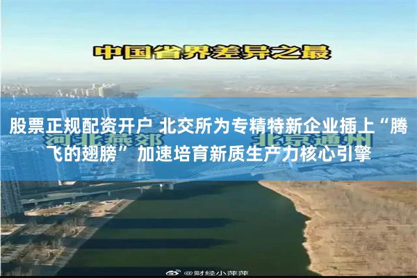 股票正规配资开户 北交所为专精特新企业插上“腾飞的翅膀” 加速培育新质生产力核心引擎