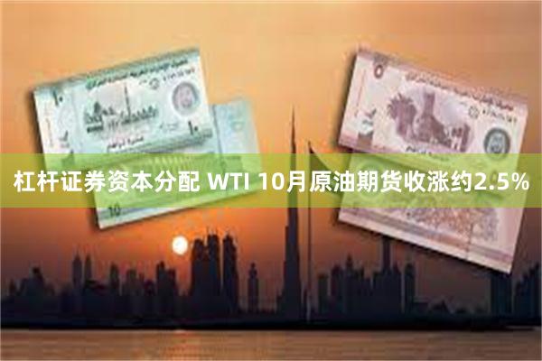 杠杆证券资本分配 WTI 10月原油期货收涨约2.5%